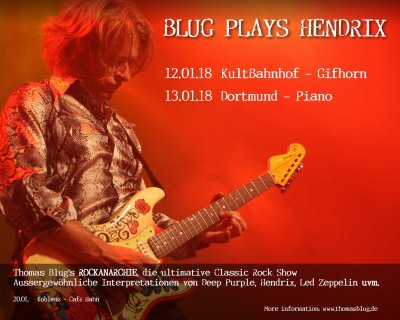 Blug plays Hendrix am 13.01.2018 in Piano Dortmund 20h30